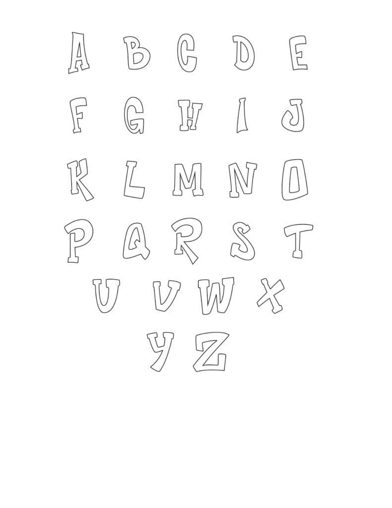 Graffiti Bubble Letters Alphabet Printable throughout Free Printable Graffiti Letters Az