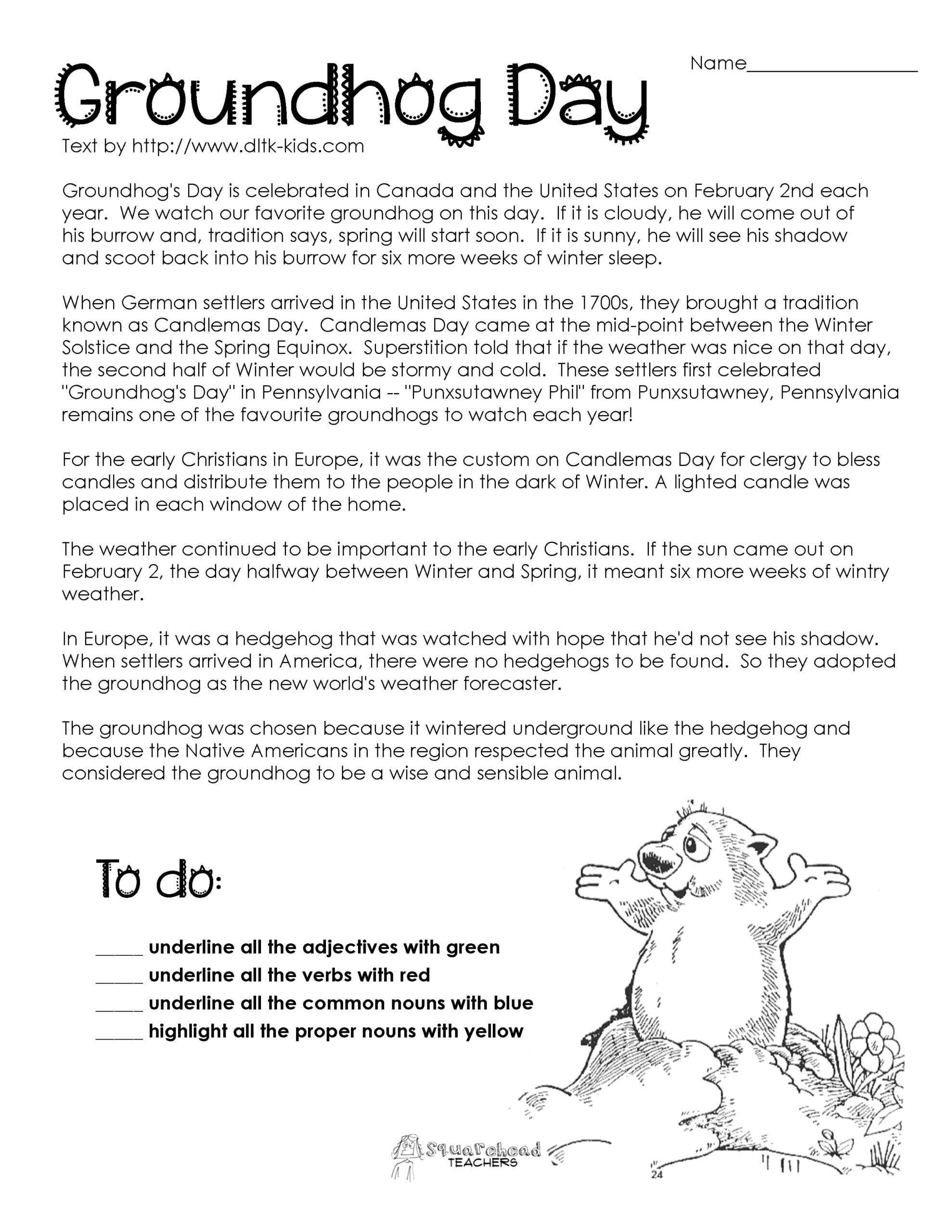 Groundhog Day Activity | Squarehead Teachers - Worksheets Library within Free Printable Groundhog Day Reading Comprehension Worksheets