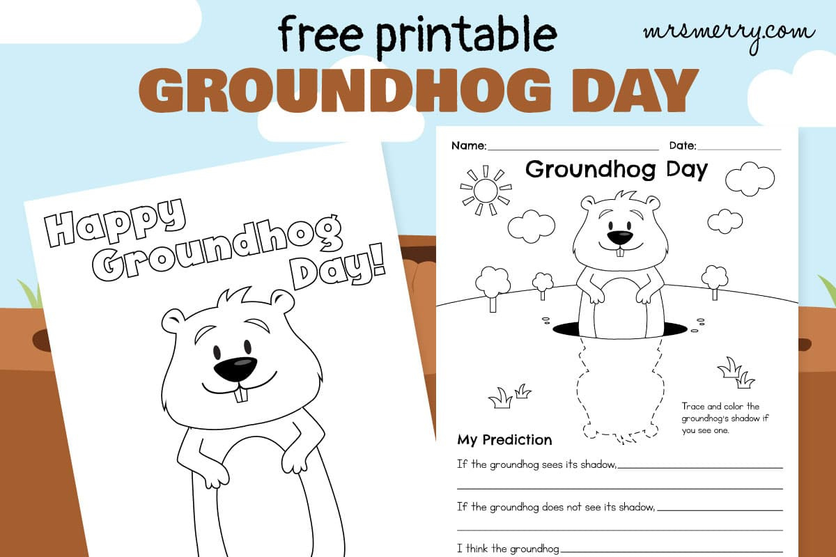 Groundhog Day Free Printable &amp;amp;Amp; Coloring Page | Mrs. Merry with regard to Free Printable Groundhog Day Booklet