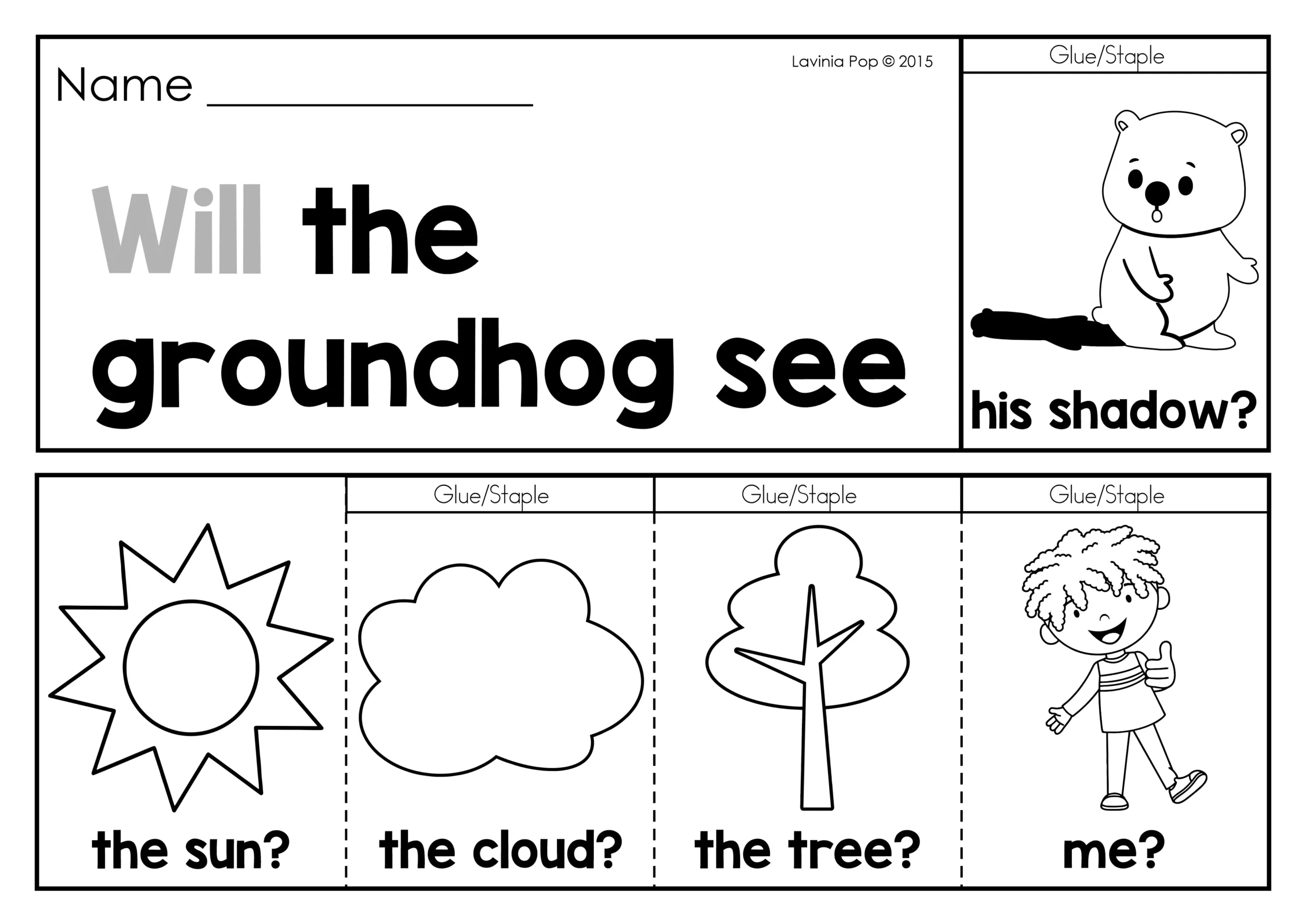 Groundhog Day Printable Booklets with regard to Free Printable Groundhog Day Booklet