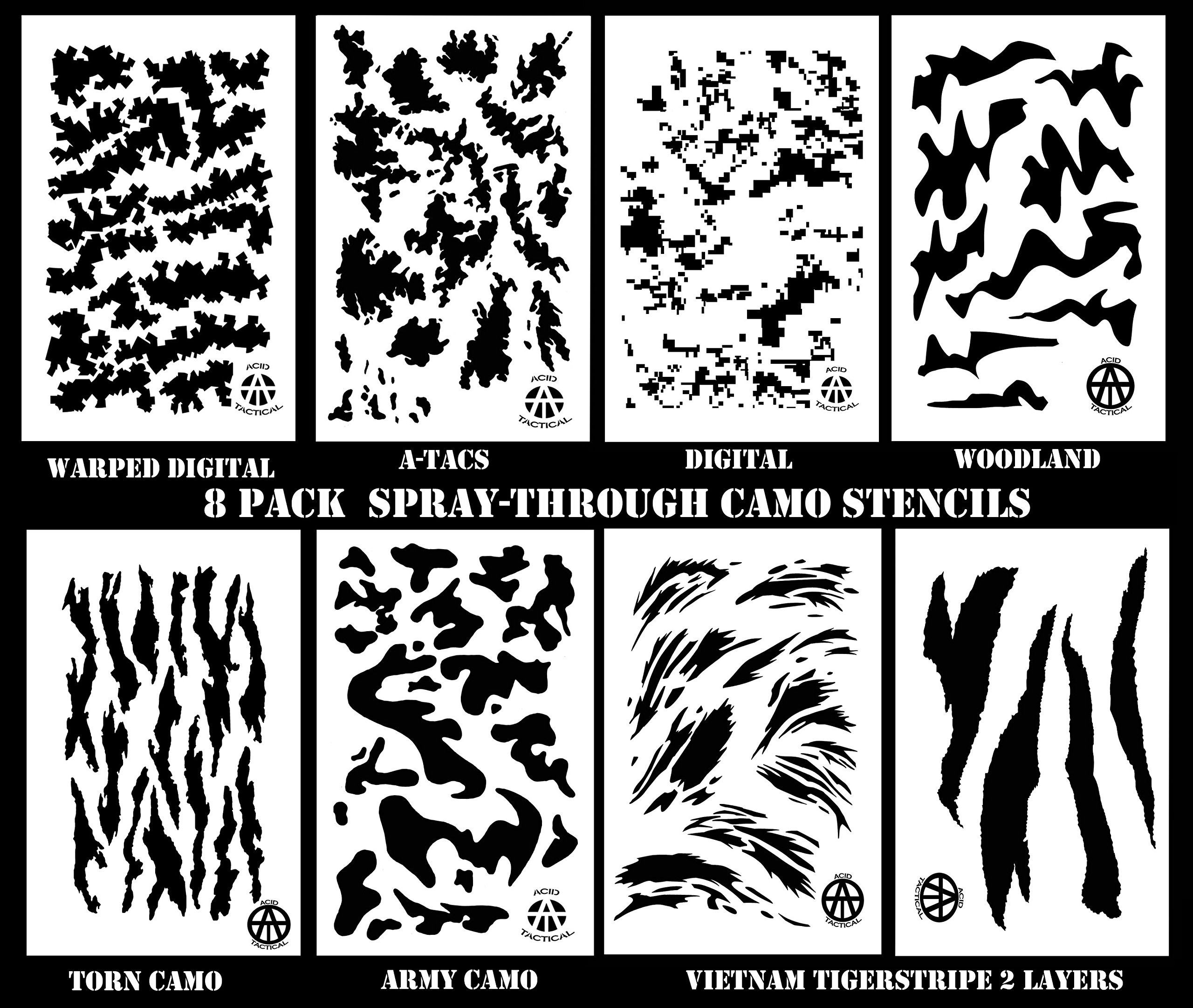 Guns Camo Pattern Stencils - 10 Free Pdf Printables | Printablee for Free Printable Camo Stencils