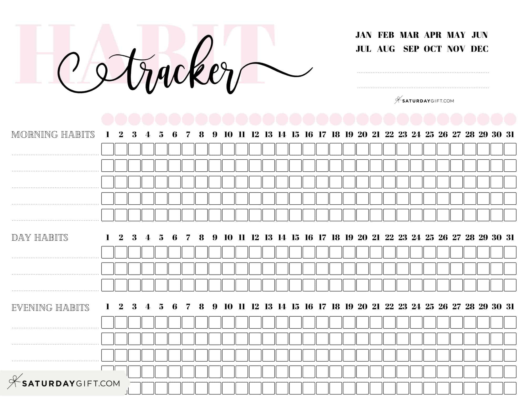 Habit Tracker Printable - 43 Cute &amp;amp; Free Printable Habit Trackers within Habit Tracker Free Printable