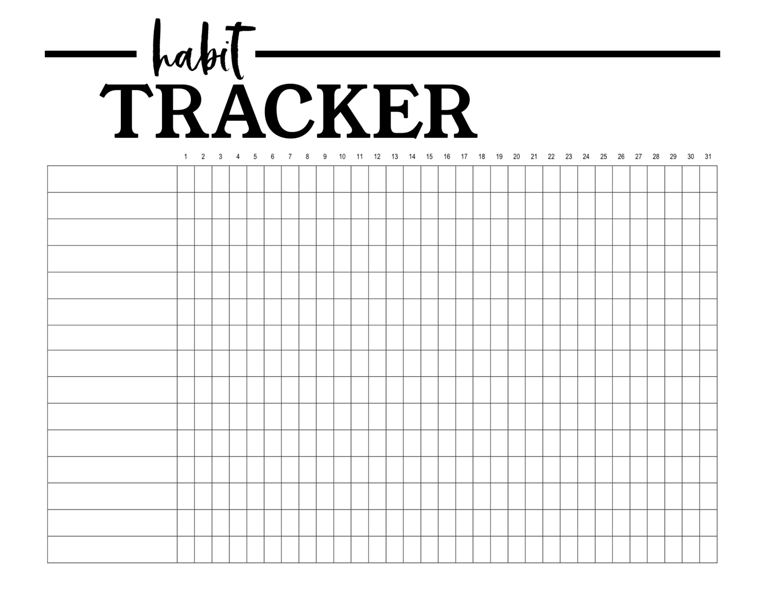 Habit Tracker Printable Planner Template - Paper Trail Design pertaining to Habit Tracker Free Printable
