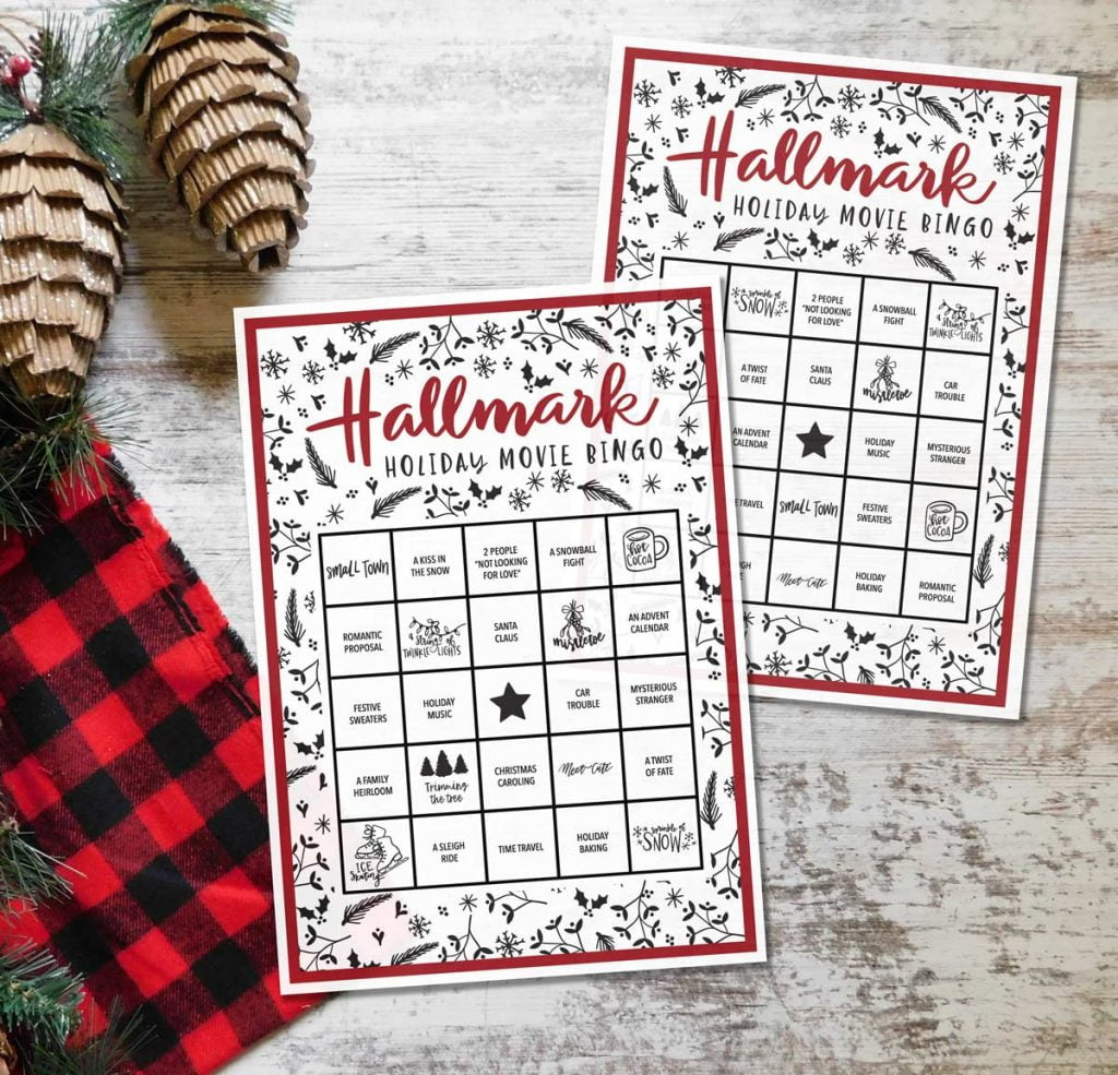Hallmark Christmas Movie Bingo - Weekend Craft throughout Free Hallmark Christmas Cards Printable