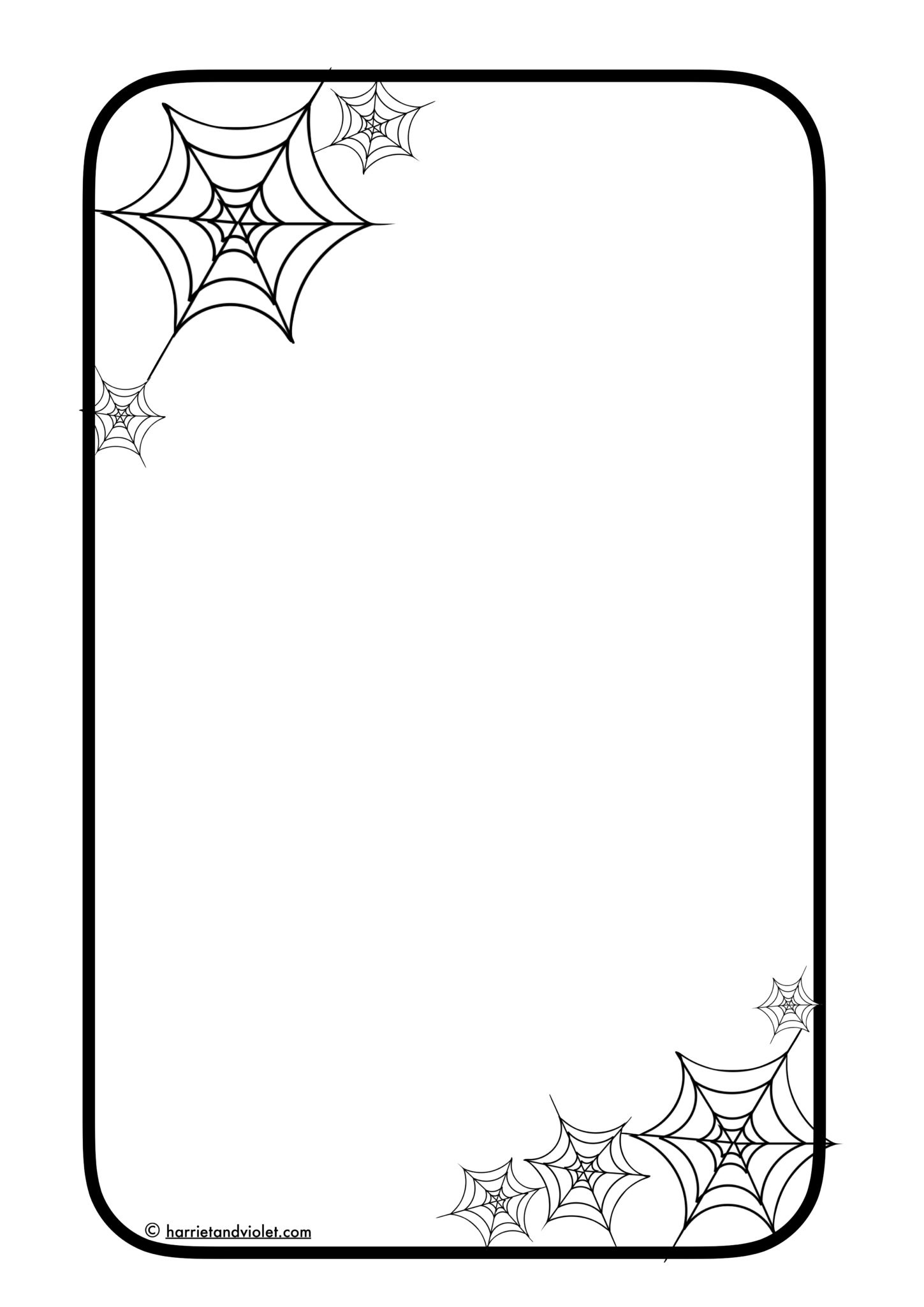 Halloween Border Paper A4 - Skeleton, Bat, Cobweb + Ghost within Free Printable Halloween Stationery Borders