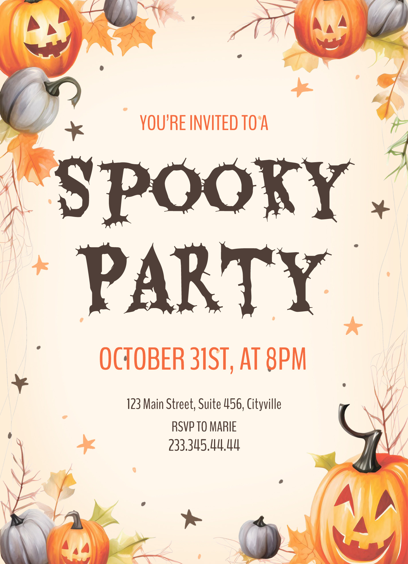 Halloween Party Invite Free Google Docs Template - Gdoc.io with regard to Free Halloween Birthday Invitation Templates Printable