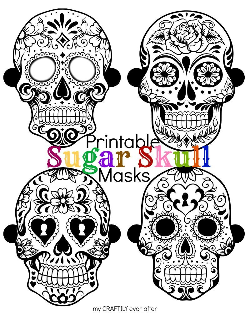 Halloween: Printable Sugar Skull Masks - See Vanessa Craft for Free Printable Sugar Skull Day Of The Dead Mask