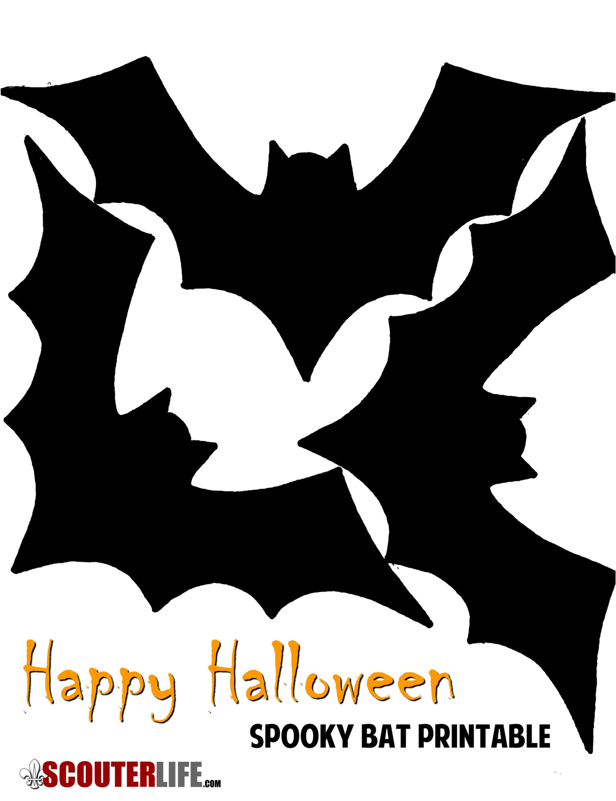 Halloween Spooky Bat Printable — Scouterlife throughout Free Printable Halloween Decorations Scary