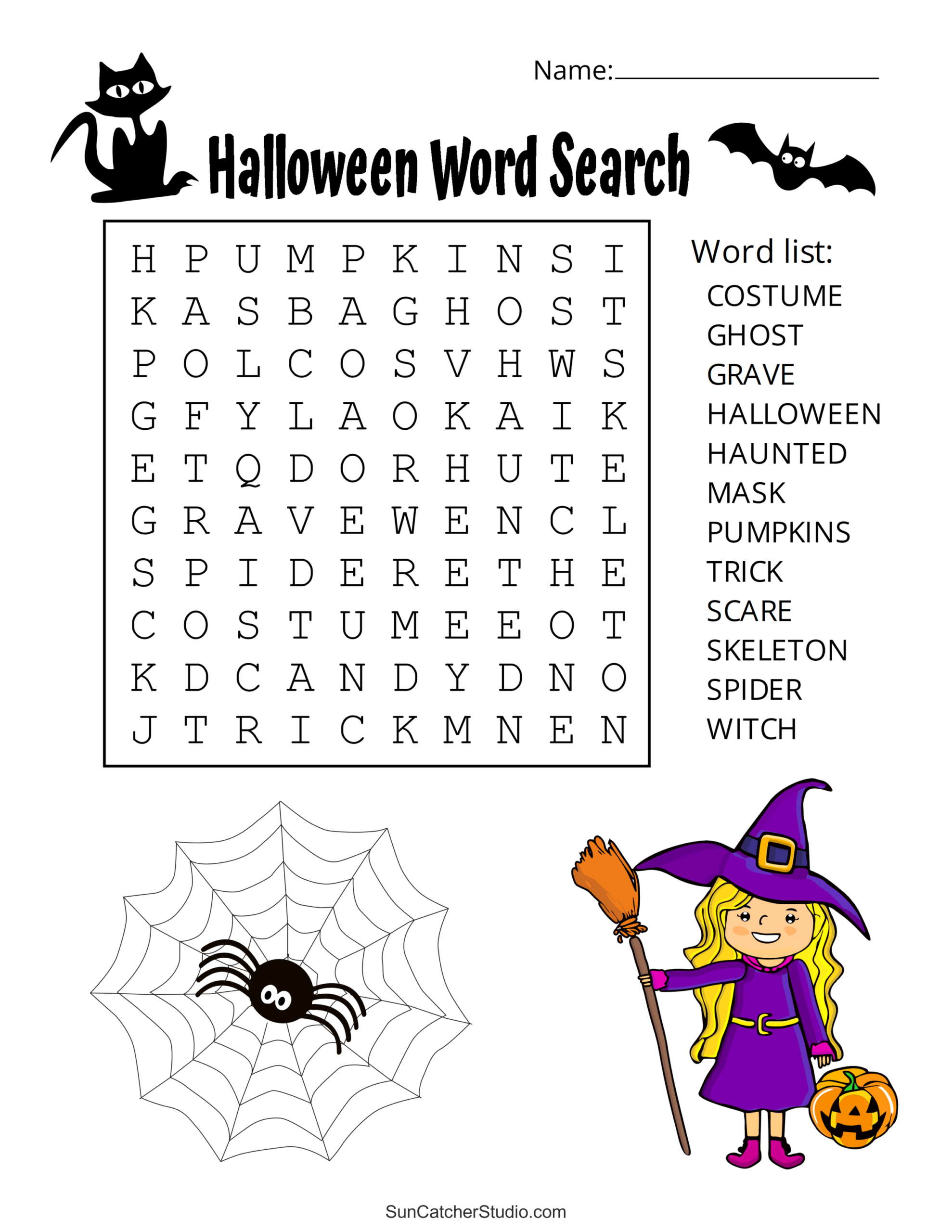 Halloween Word Search (Free Printable Puzzles) – Free Printables for Free Printable Halloween Puzzles