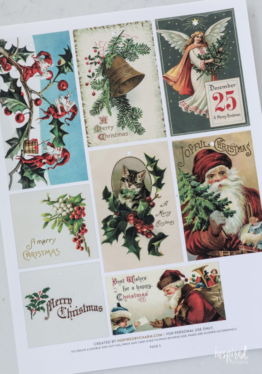 Handmade Vintage-Inspired Christmas Gift Tags in Free Printable Vintage Christmas Tags For Gifts