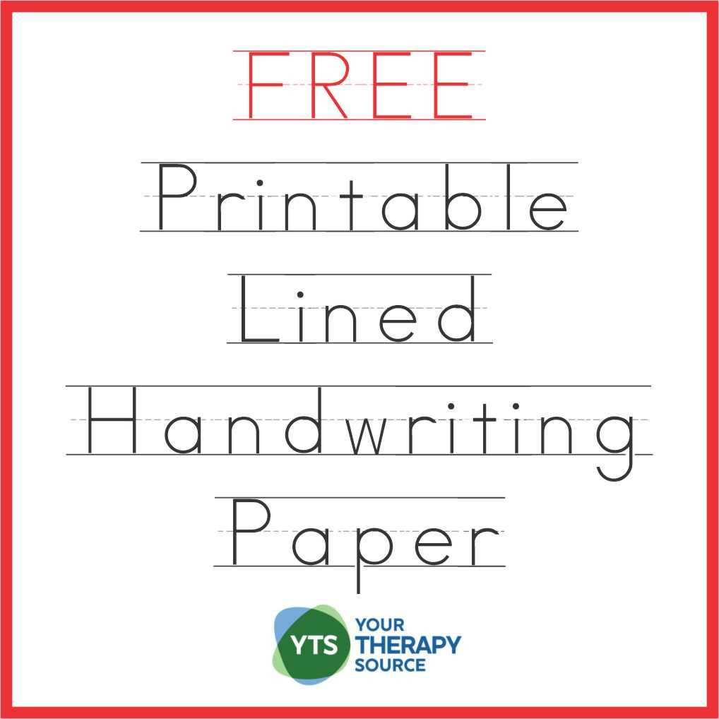 Handwriting Paper Printable - Free - Your Therapy Source inside Free Printable Lined Handwriting Paper