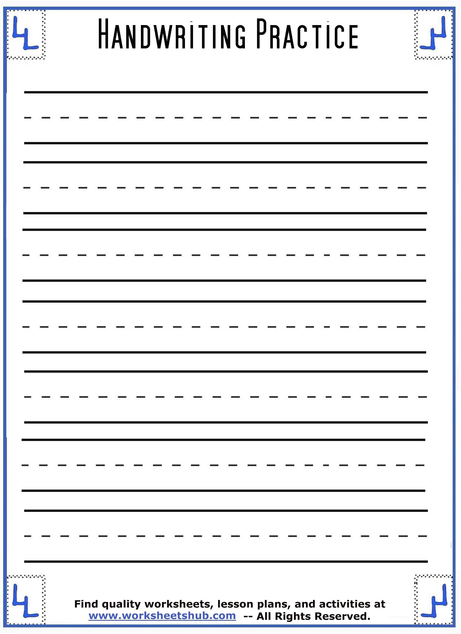 Handwriting Sheets:printable 3-Lined Paper for Free Printable Lined Handwriting Paper