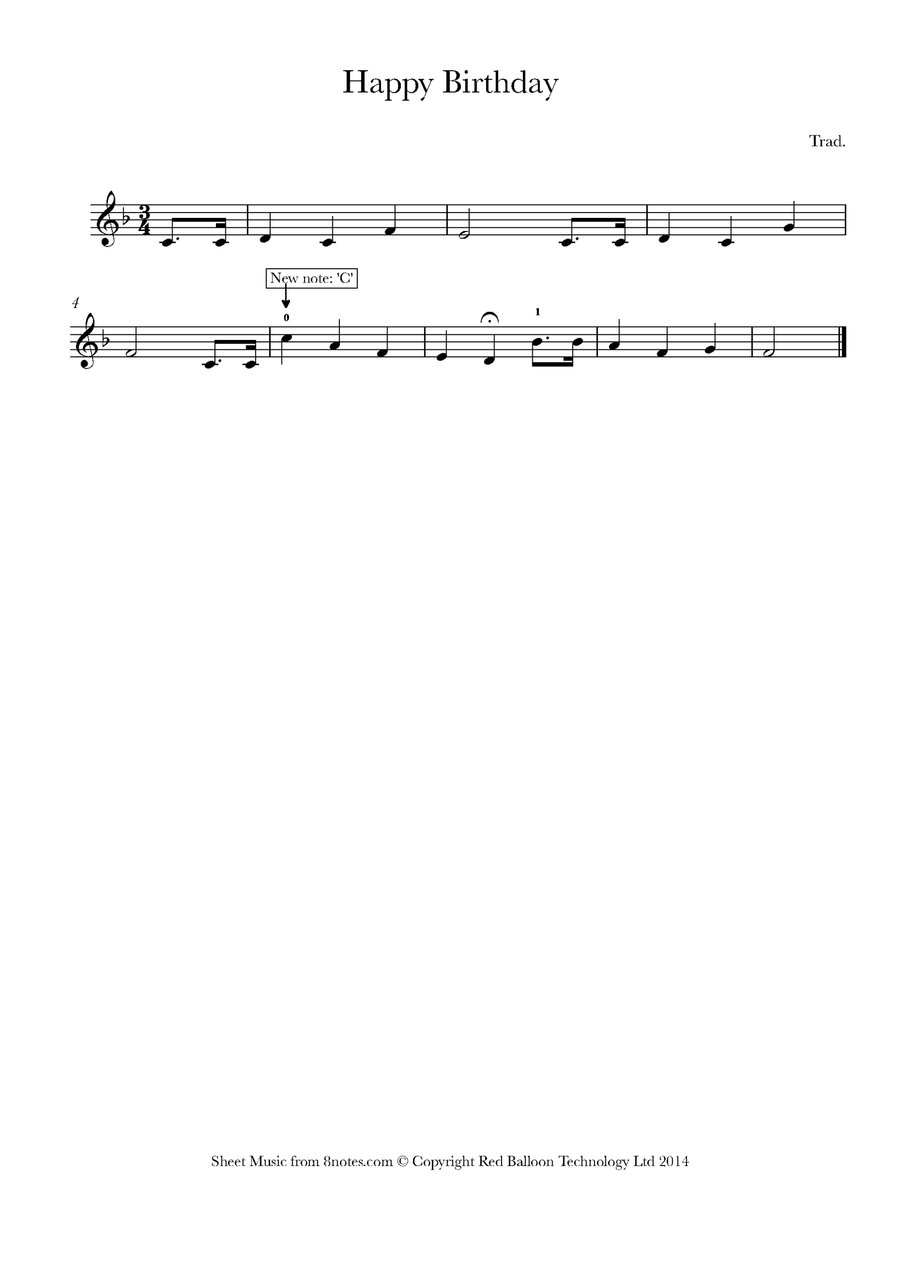 Happy Birthday For Trumpet - Free Sheet Music For Trumpet | 8Notes with Free Printable Sheet Music For Trumpet