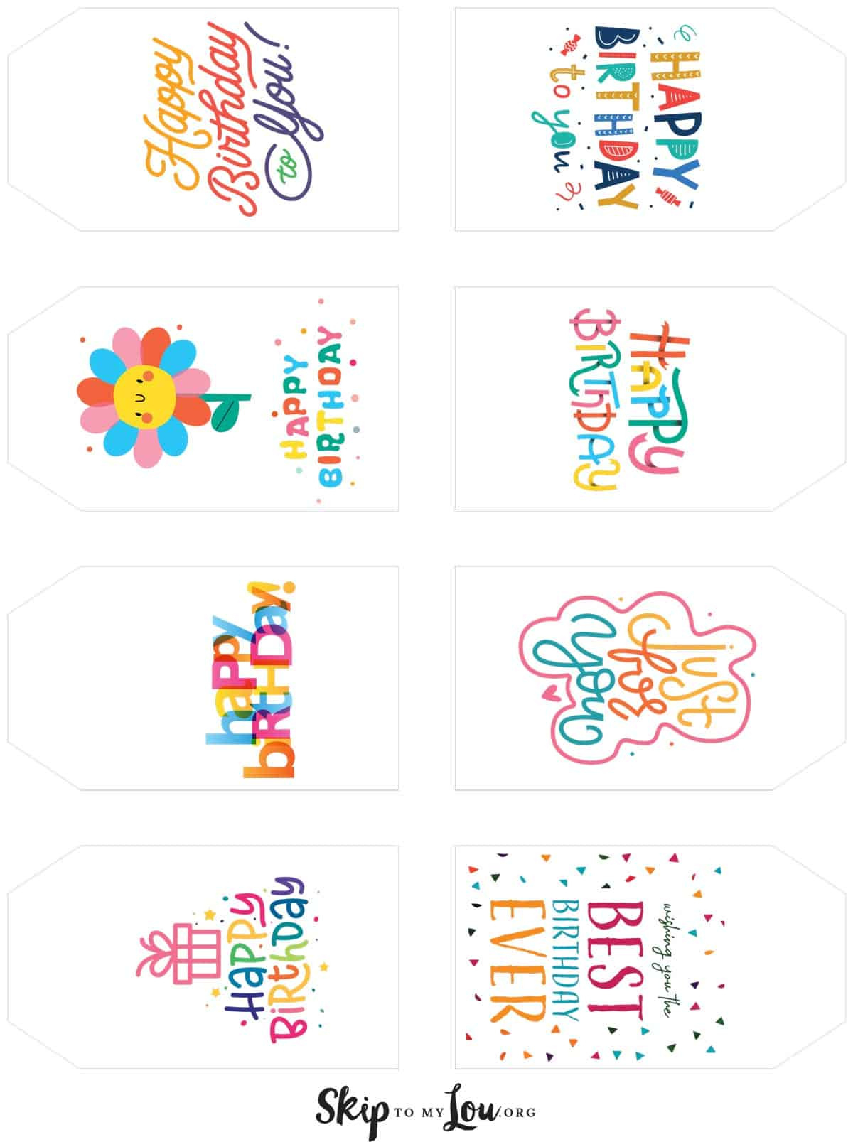 Happy Birthday Tags | Skip To My Lou throughout Free Printable Birthday Tags