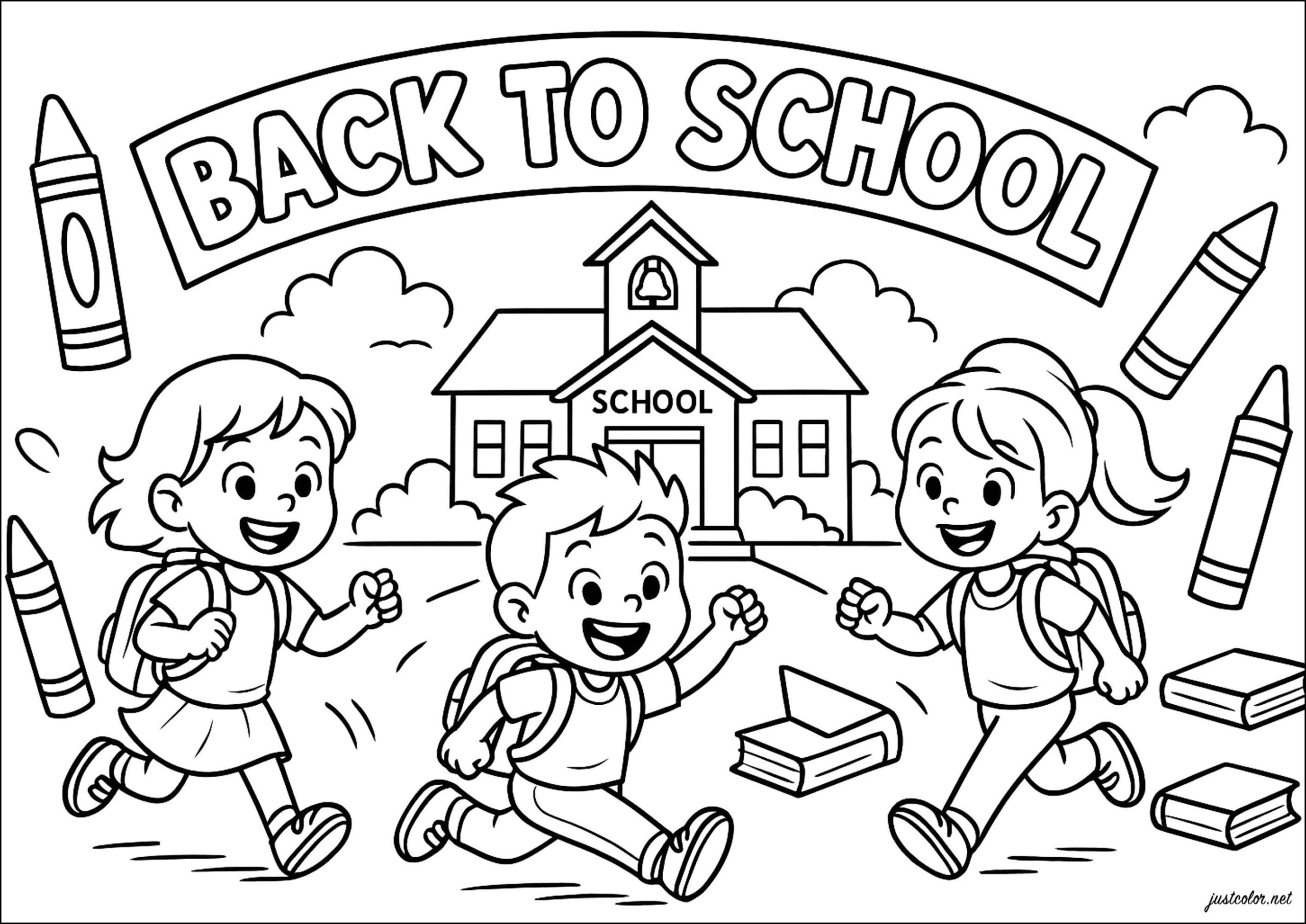 Happy Day At School - Back To School Coloring Pages throughout Back To School Free Printable Coloring Pages