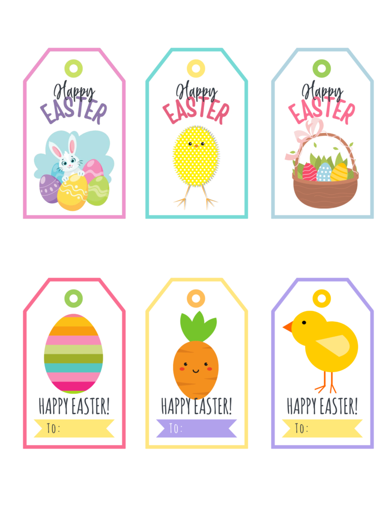 Happy Easter Printable Tags Printable Easter Name Tags For Baskets with Free Easter Name Tags Printable