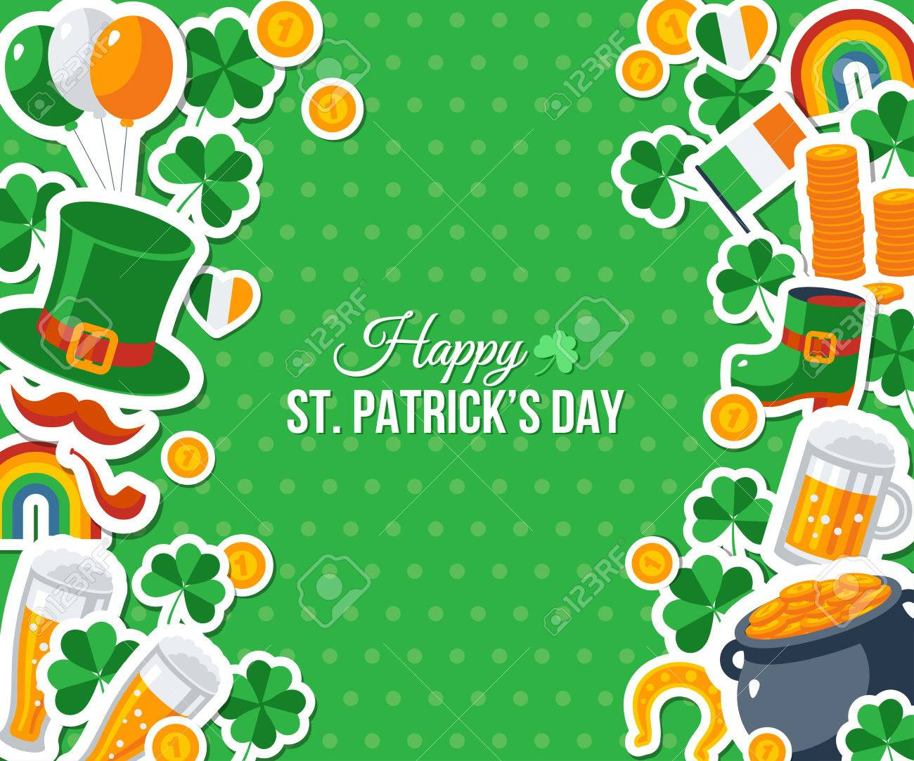 Happy St. Patrick&amp;#039;S Day Greeting Card, Banner Or Flyer. Vector in Free Printable St Patrick&amp;amp;#039;s Day Banner