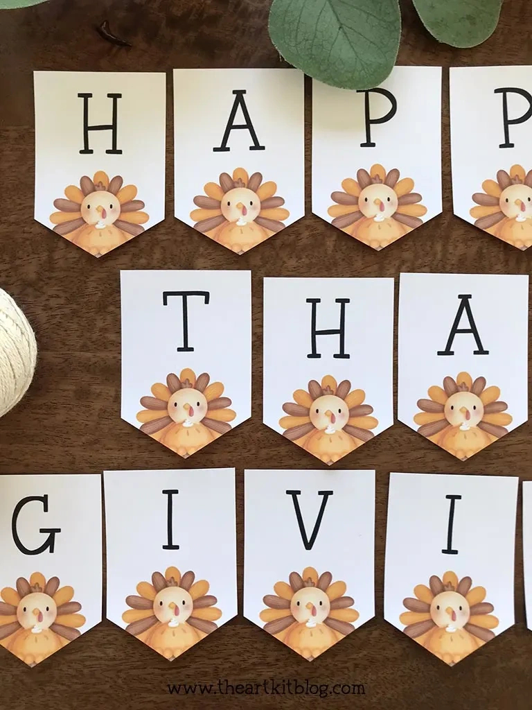 Happy Thanksgiving Banner {Free Printable!} - The Art Kit in Free Printable Happy Thanksgiving Banner