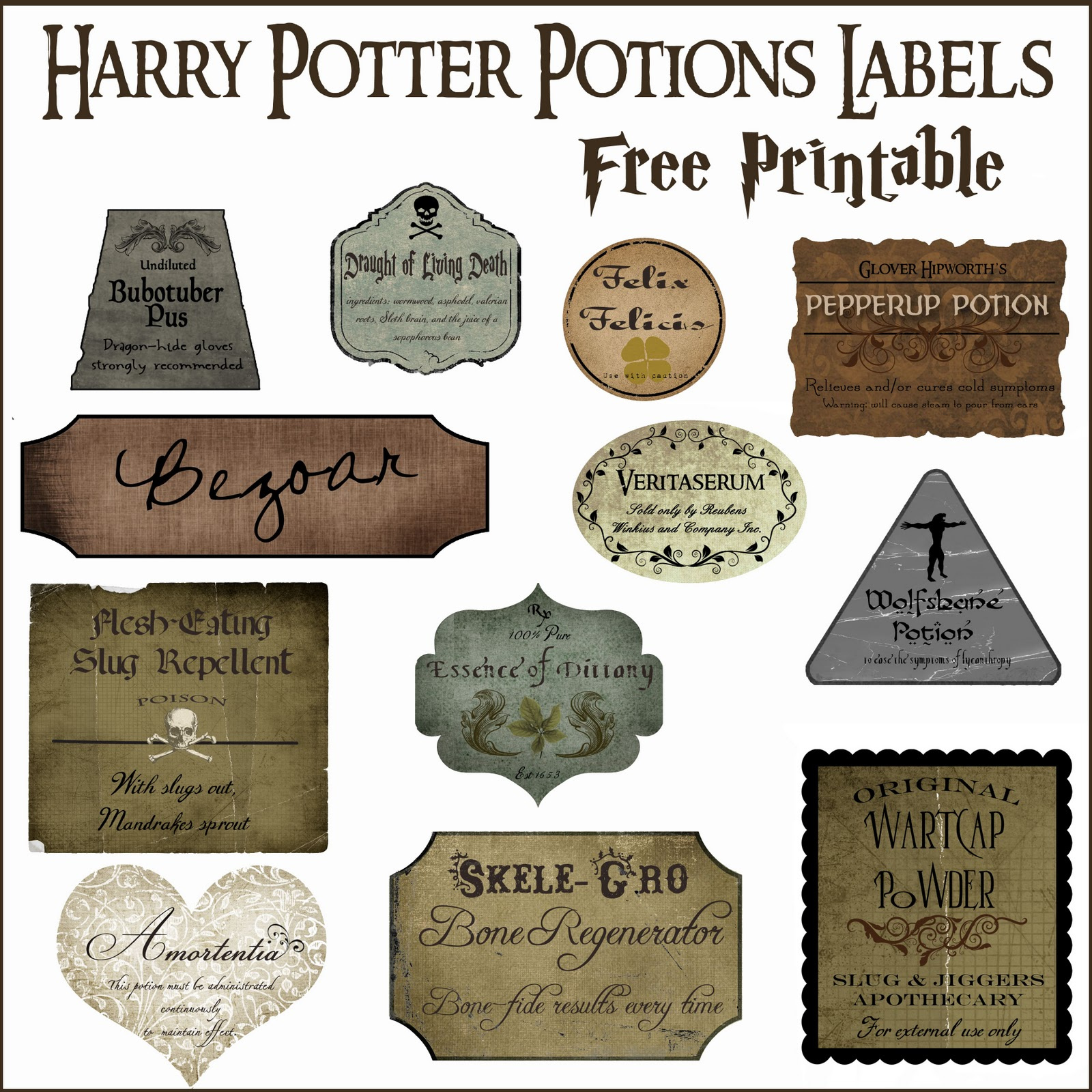 Harry Potter Birthday Parties - Printables - Papier Bonbon for Free Printable Harry Potter Pictures