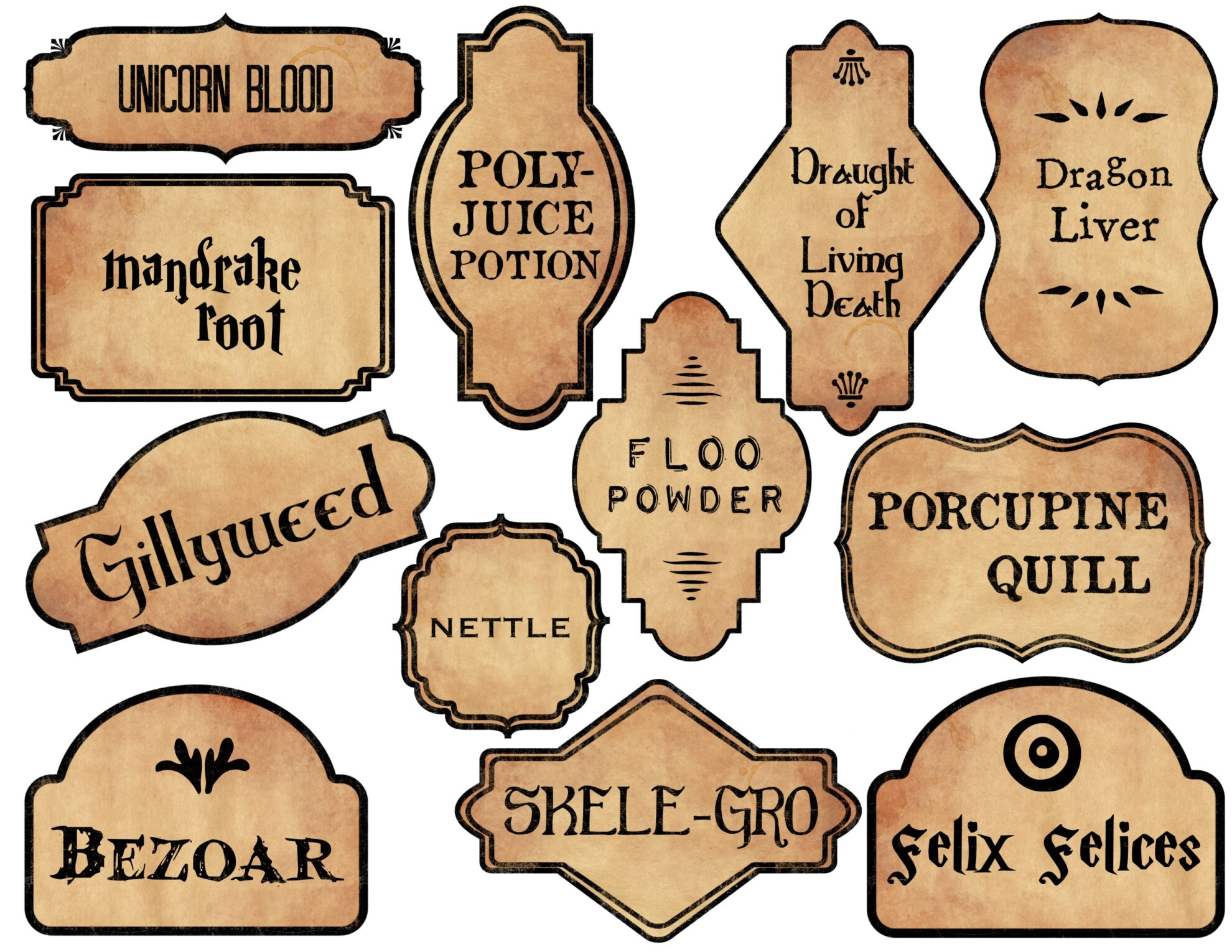 Harry Potter Potion Labels Printable - Paper Trail Design intended for Free Printable Potion Labels