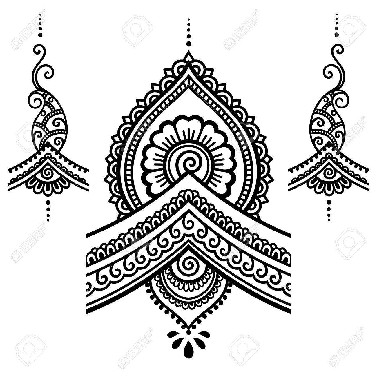 Henna Tattoo Flower Templatehndi. Royalty Free Svg, Cliparts inside Free Printable Henna Tattoo Designs