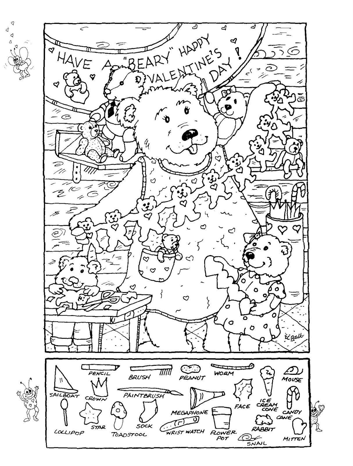 Hidden Picture Puzzle For Valentines Day - Worksheets Library throughout Free Printable Valentine Hidden Pictures