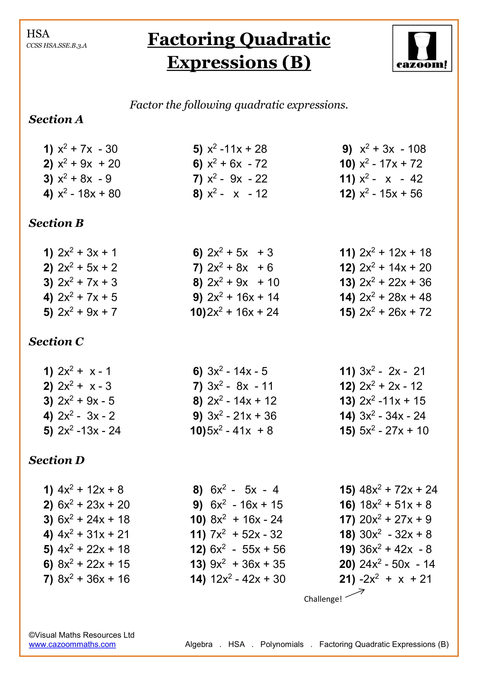 High School Math Worksheets | Math Worksheets Pdf | Cazoom Math intended for 9Th Grade Algebra Worksheets Free Printable