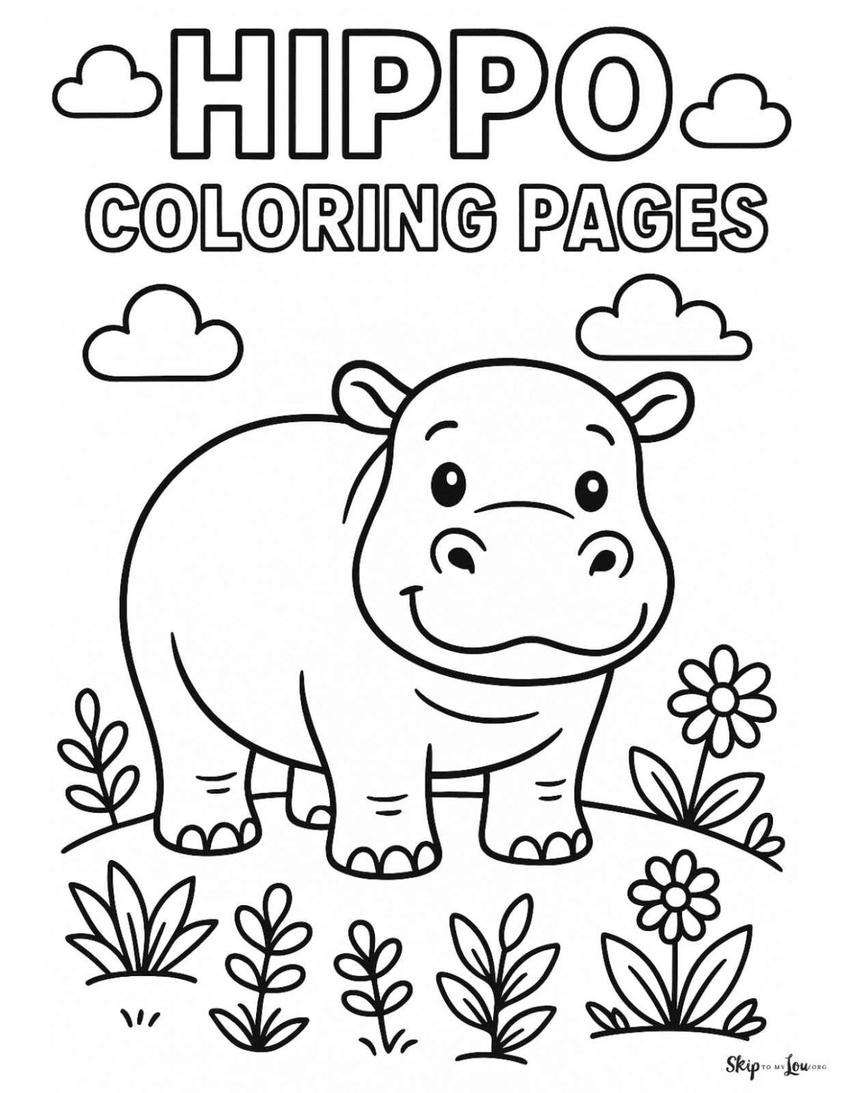 Hippo Coloring Pages | Skip To My Lou in Free Printable Hippo Coloring Pages