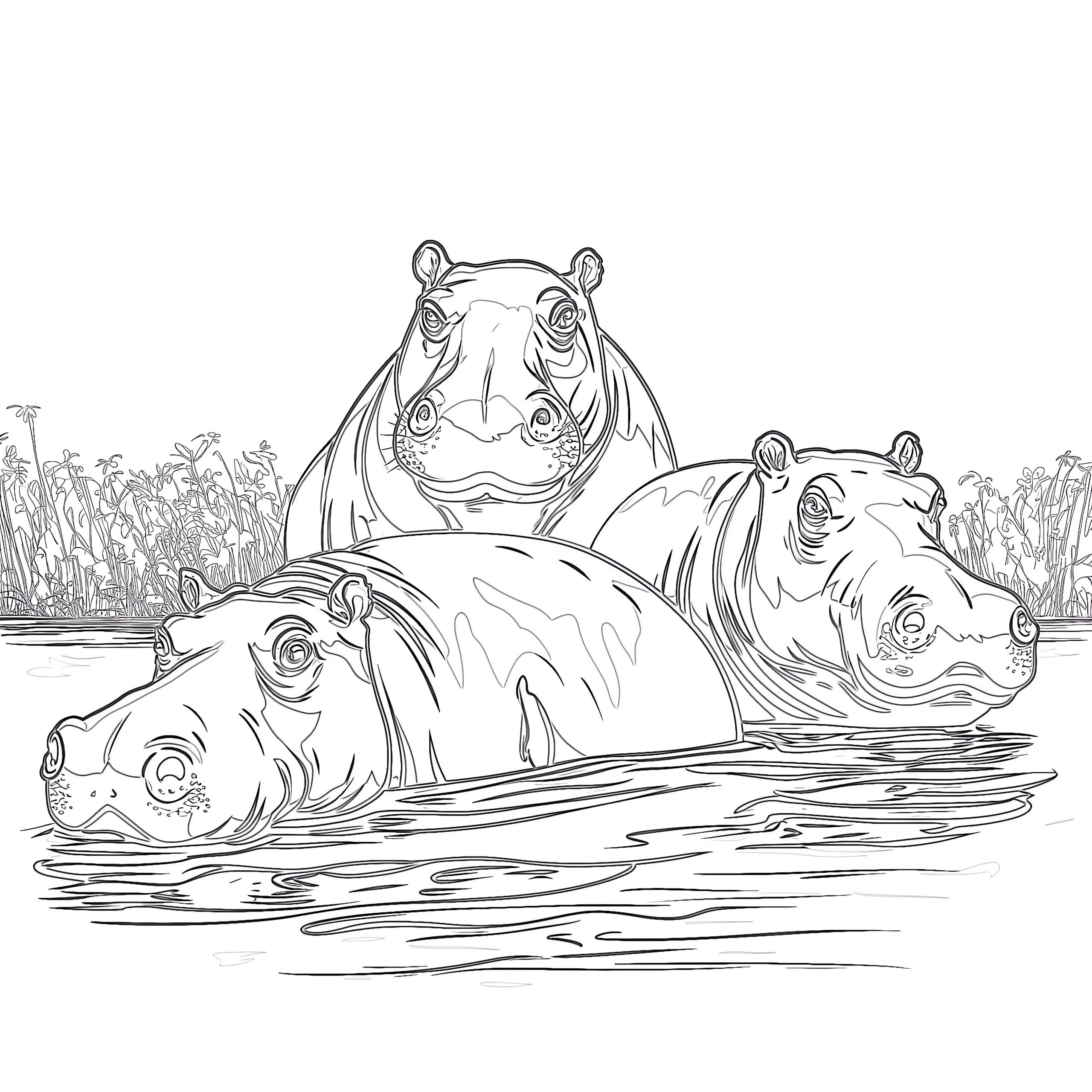 Hippos Coloring Page | Coloring Pages Mimi Panda with regard to Free Printable Hippo Coloring Pages