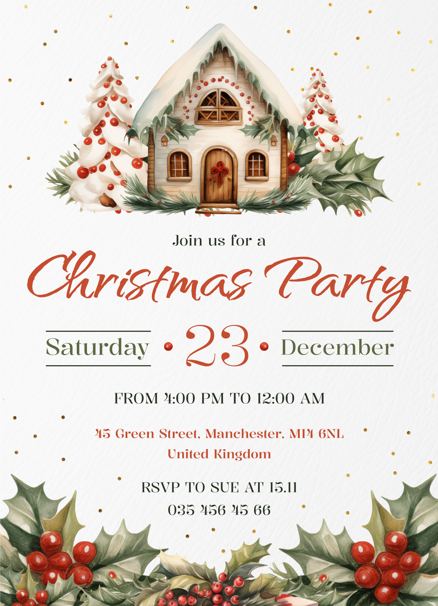 Holiday Party Invitation Free Google Docs Template - Gdoc.io within Holiday Invitations Free Printable