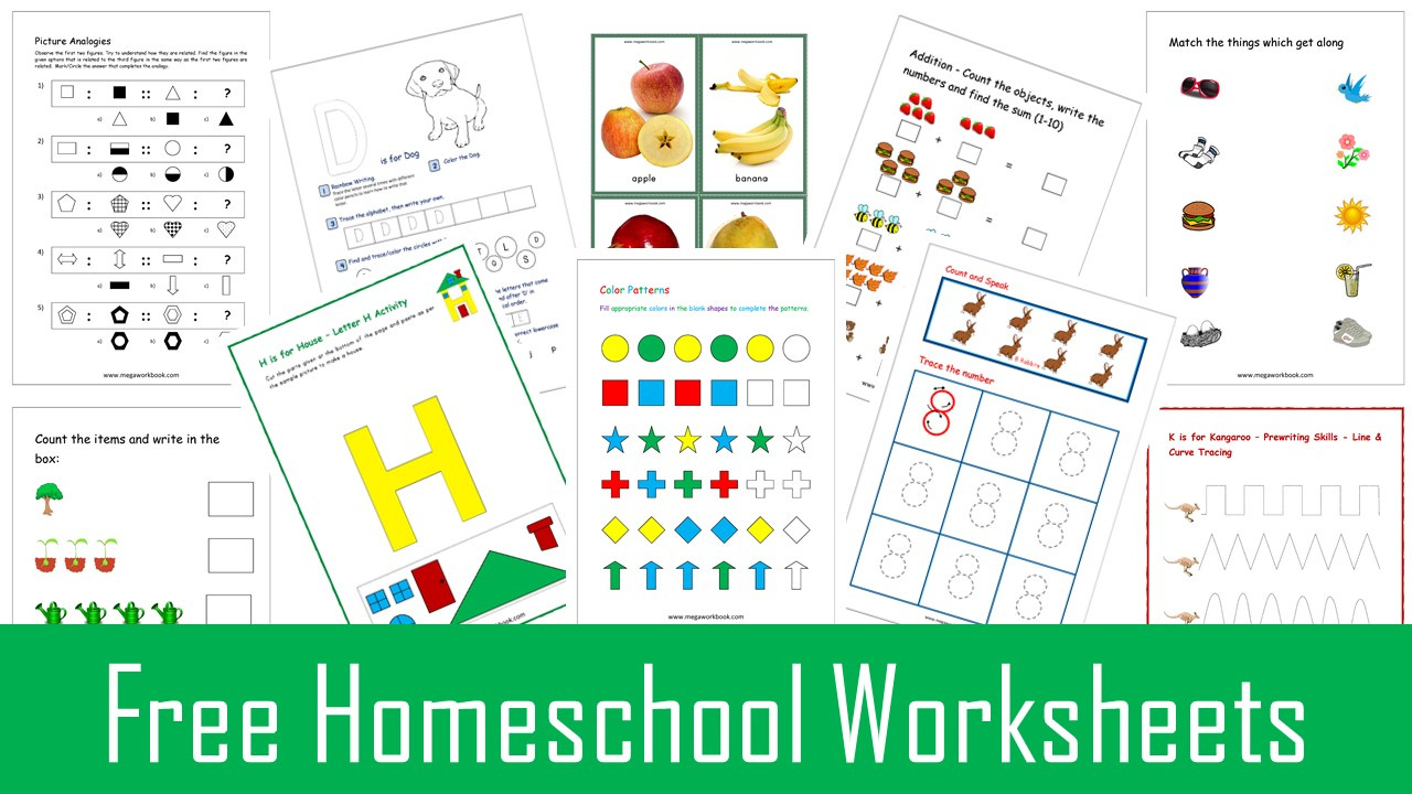 Homeschool Worksheets - Free Homeschool Worksheets - Kindergarten with Free Homeschool Printable Worksheets