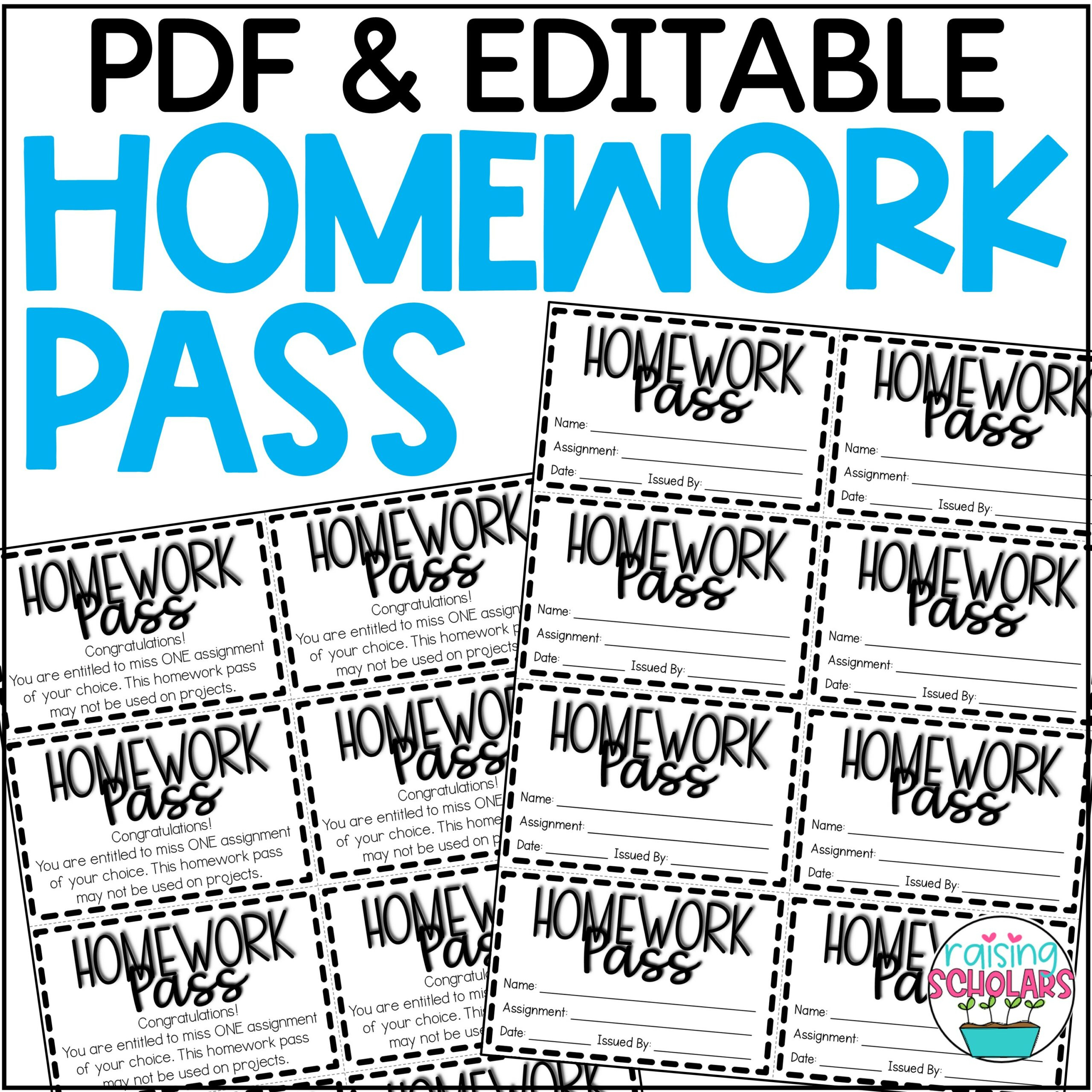 Homework Pass Editable | Madeteachers with Free Printable Homework Pass Coupon