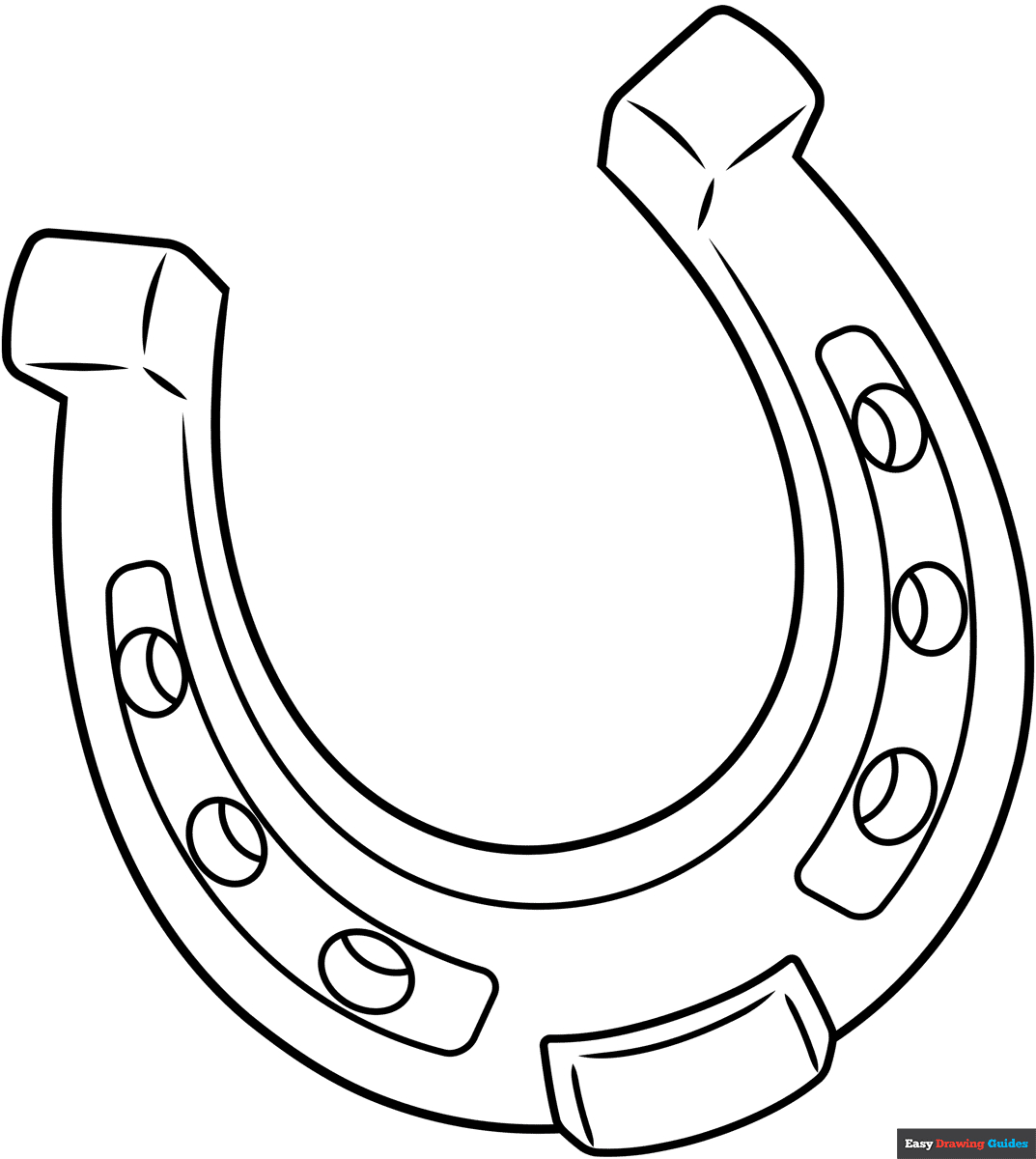 Horseshoe Coloring Page | Easy Drawing Guides in Free Printable Horseshoe Coloring Pages