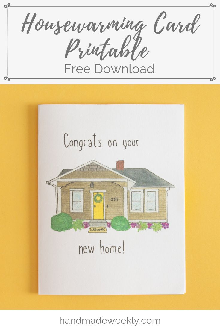 Housewarming Card - Free Download - Handmade Weekly with Welcome Home Cards Free Printable