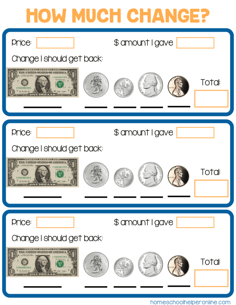 How Much Change? Money Math Worksheets For Elementary Students inside Free Printable Making Change Worksheets