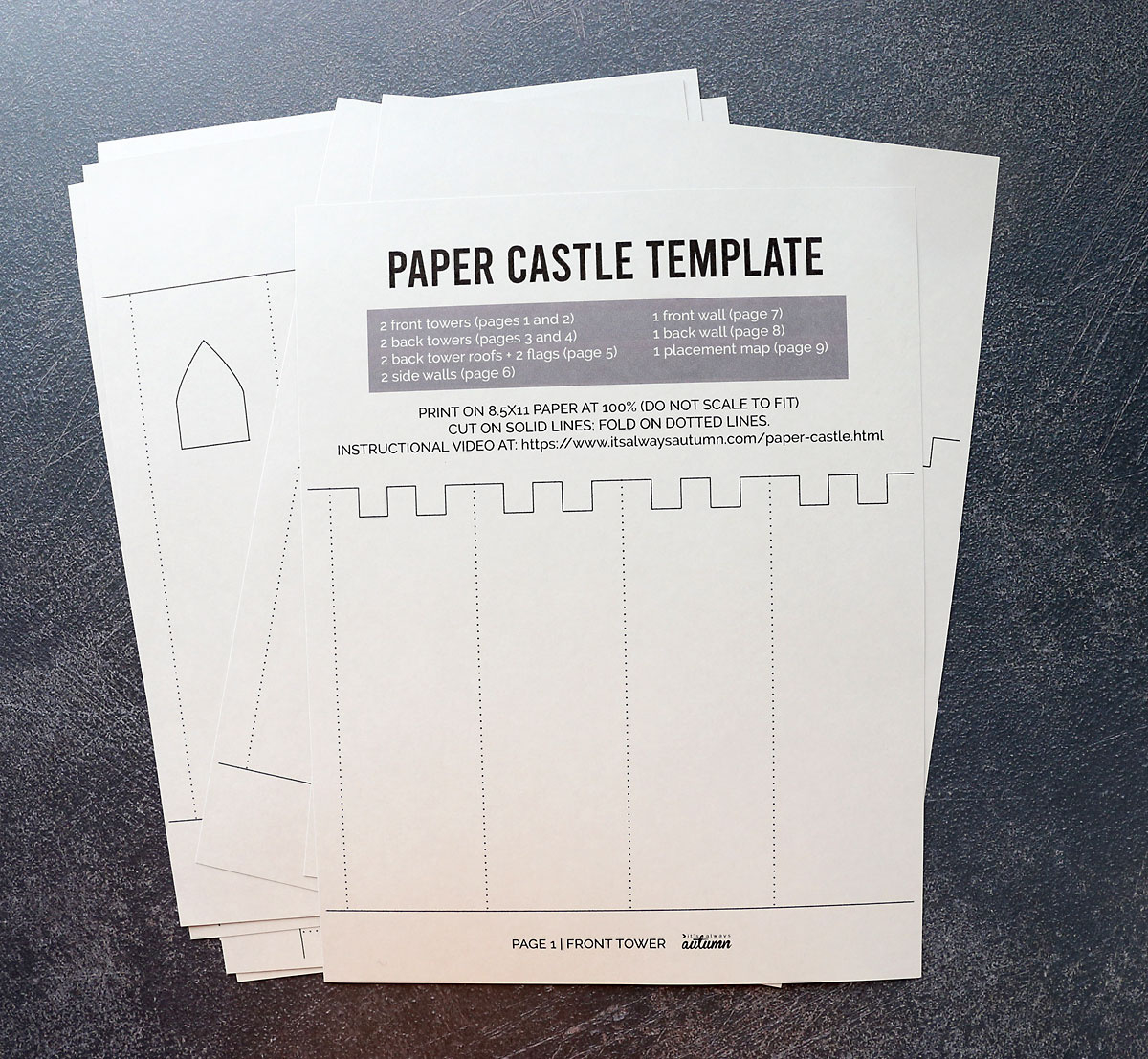 How To Make A Paper Or Cardboard Castle - It&amp;#039;S Always Autumn regarding Free Printable Castle Templates
