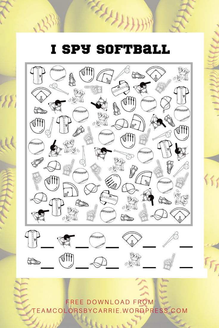 How To Score Big Fun With A Free Softball I Spy Game Printable for Free Printable Softball Pictures