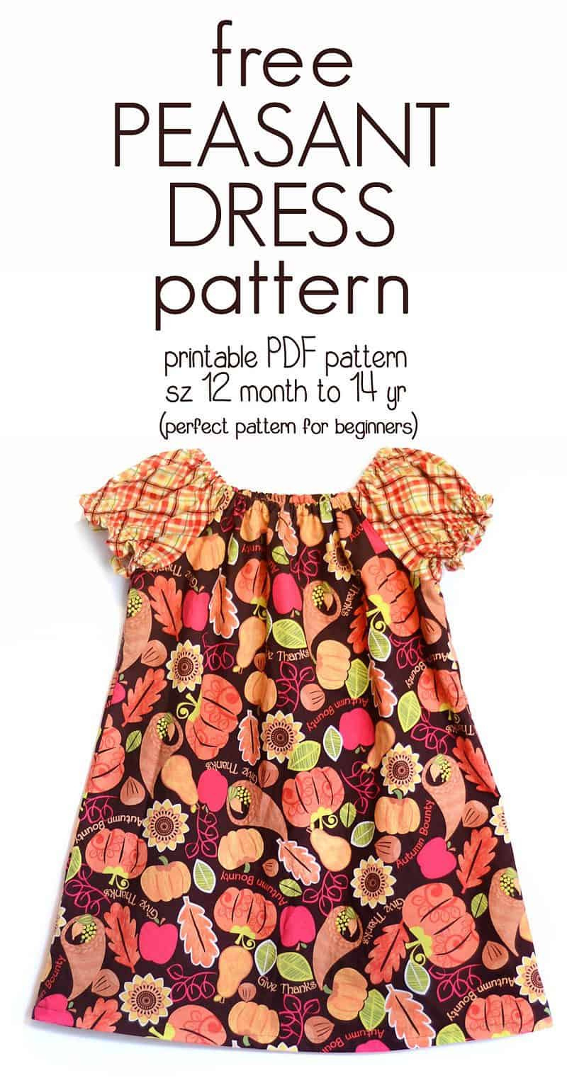 How To Sew A Peasant Dress - Free Peasant Dress Pattern (Sz 12 Mo with Free Printable Toddler Dress Patterns