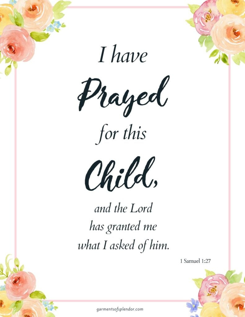 I Have Prayed For This Child”–Free Printable Of Hannah'S Prayer - throughout For This Child We Have Prayed Free Printable