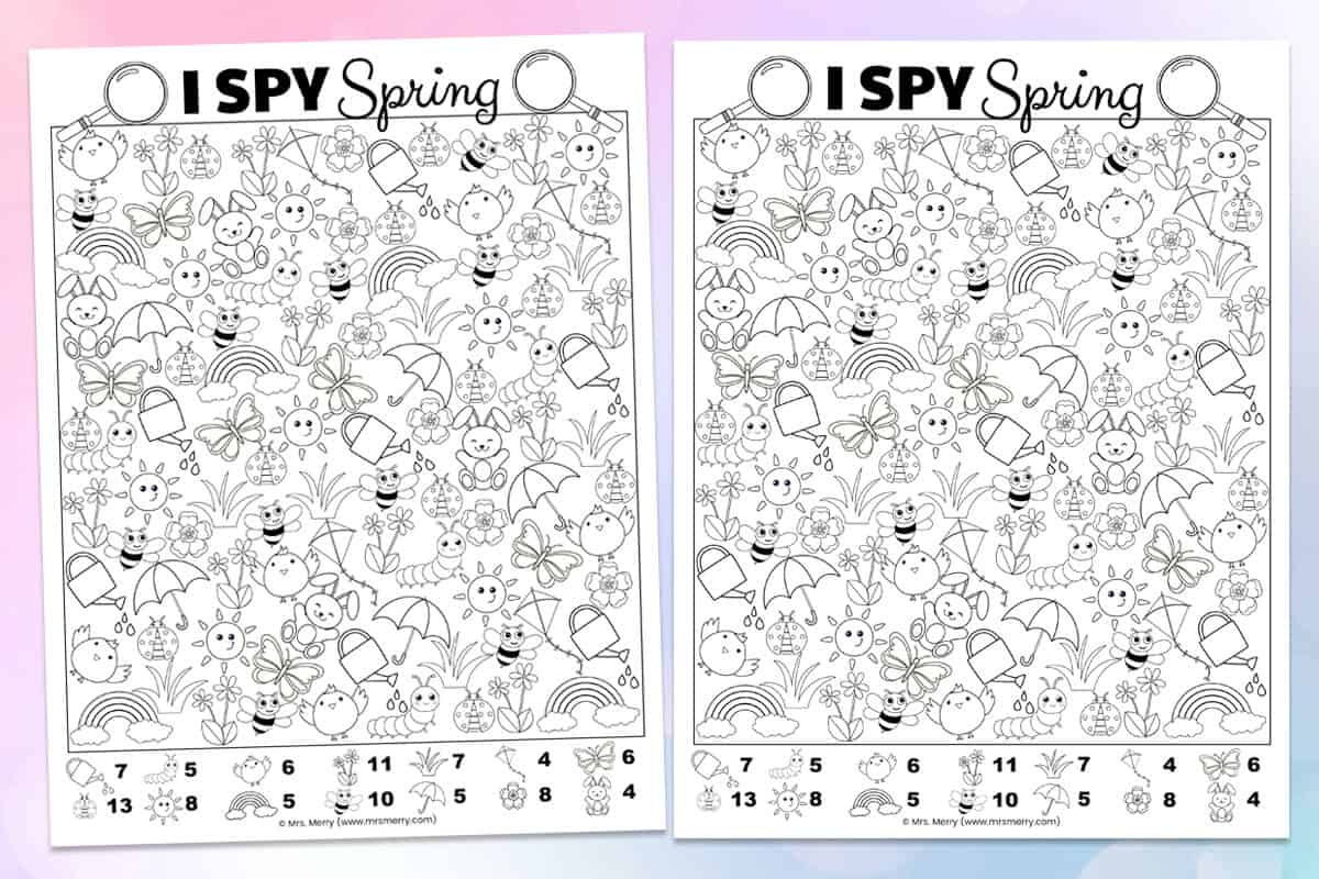 I Spy Game For Spring Free Printable | Mrs. Merry intended for Free Printable I Spy Puzzles