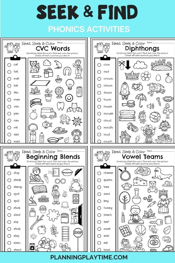 I Spy Phonics Read, Seek, And Color Interactive Worksheets with regard to Free Phonics Readers Printable