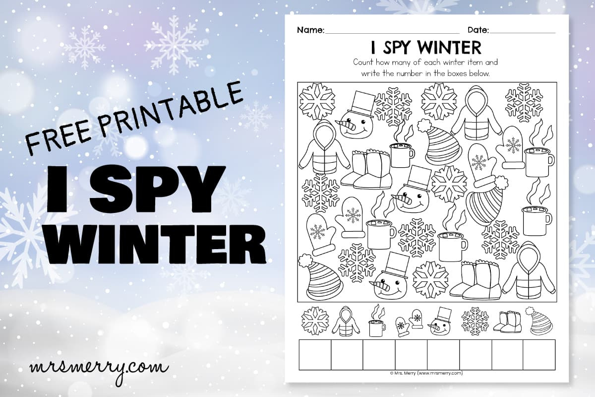 I Spy Winter Free Printable Worksheet | Mrs. Merry intended for Free Printable Christmas Hidden Picture Games