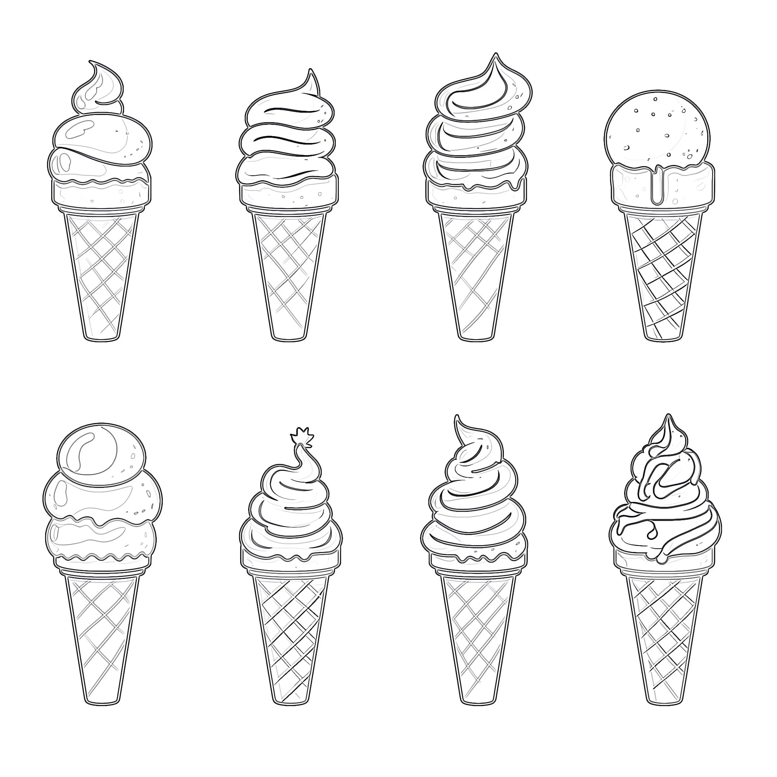 Ice Cream Collection Coloring Page | Coloring Pages Mimi Panda throughout Ice Cream Color Pages Printable Free
