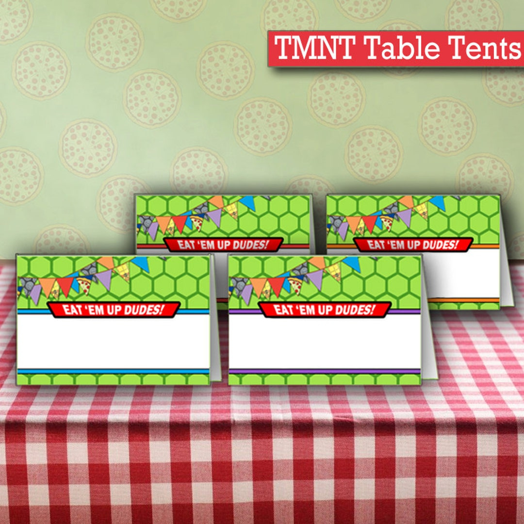 Instant Download Blank Ninja Turtles Birthday Food Table Tents Cards |  Turtle Birthday Party Printable Food Tents - Etsy inside Free Printable Tmnt Food Labels