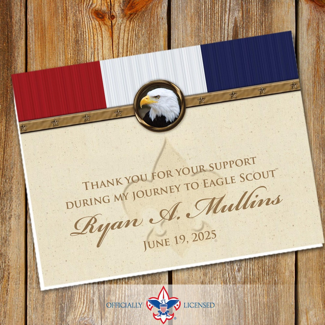 Integrity Thank You Cards, Eagle Scout, Customized, Court Of Honor with regard to Free Printable Eagle Scout Thank You Cards