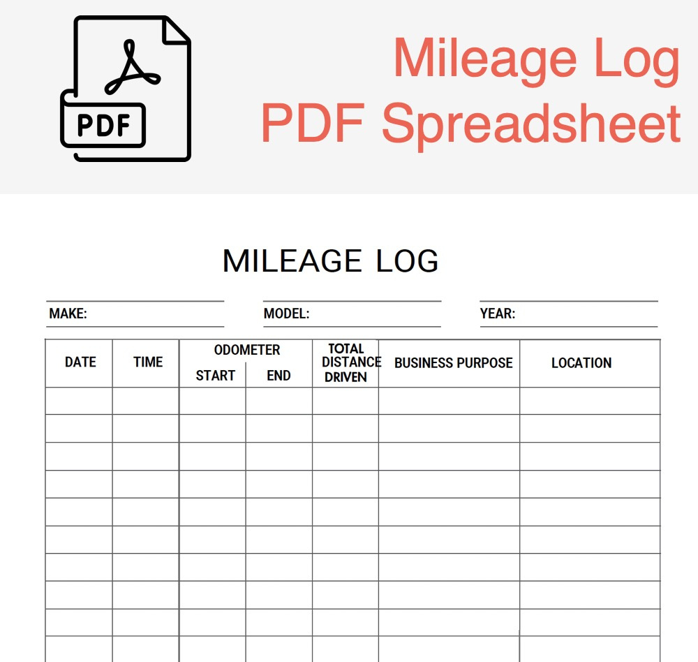 Irs Printable Mileage Log Templates – Free Excel & Pdf & Google regarding Free Printable Mileage Log