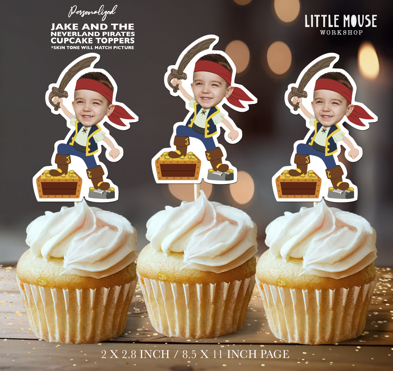 Jake And The Neverland Pirates Personalized Face Cupcake Toppers inside Free Printable Jake And The Neverland Pirates Cupcake Toppers