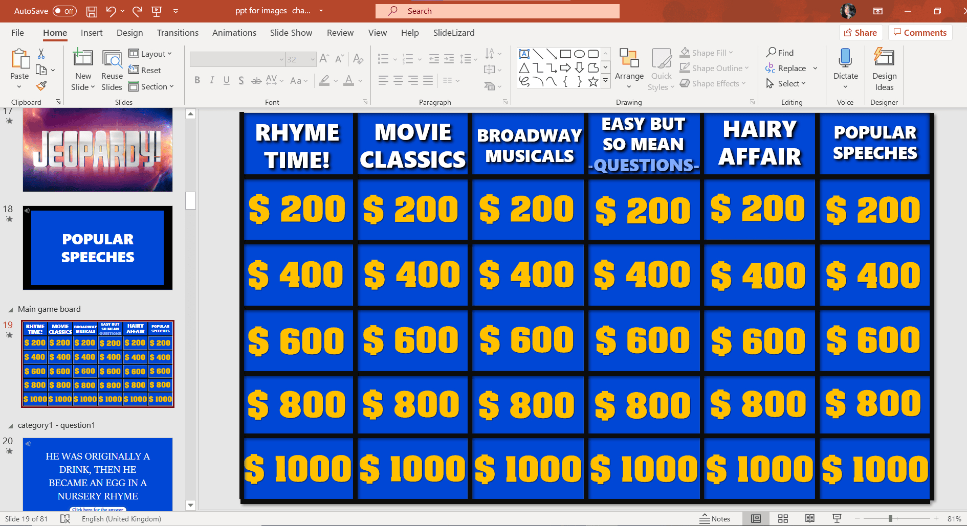 Jeopardy! Game Template For Powerpoint (2022) | Slidelizard® within Free Printable Jeopardy Template