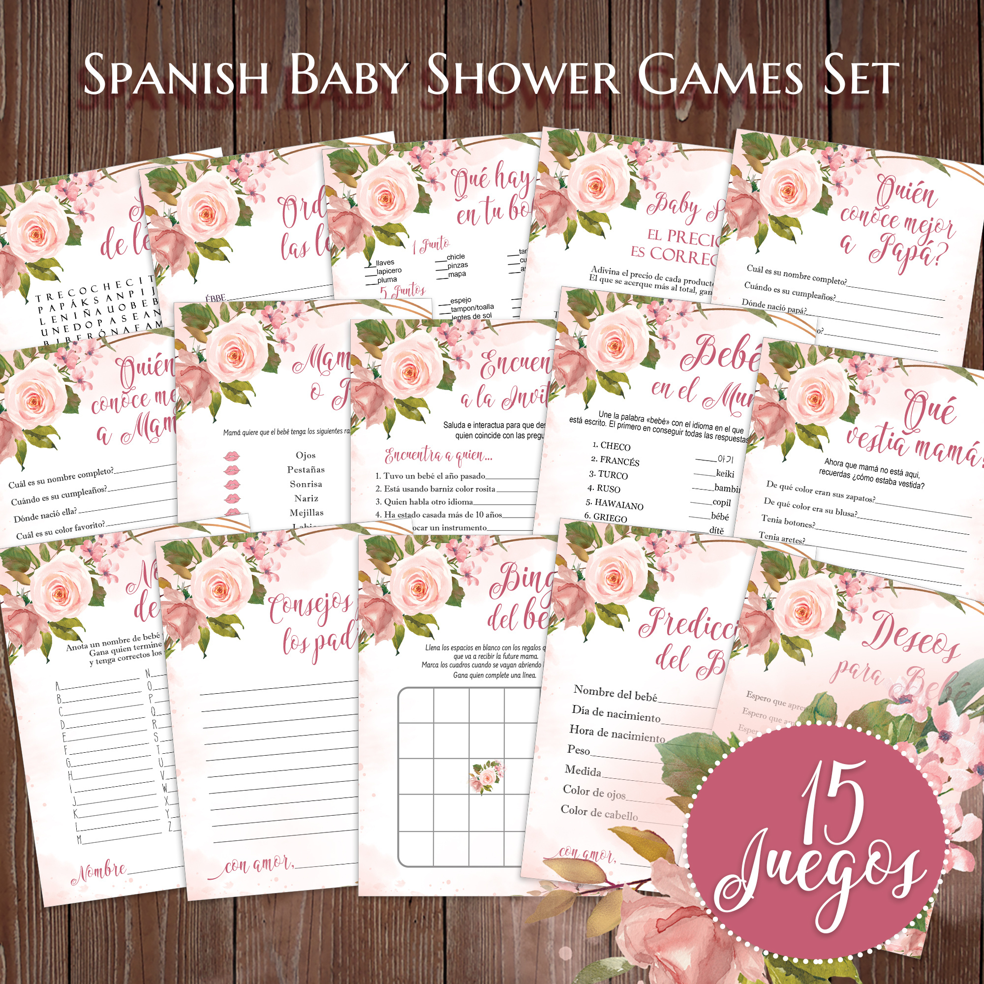 Juegos De Baby Shower, Spanish Baby Shower Games, Rose Juego throughout Free Printable Baby Shower Games In Spanish