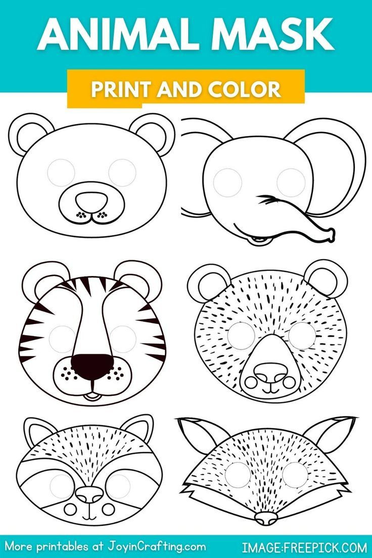 Jungle Animal Mask Printable Coloring Page with regard to Animal Face Masks Printable Free